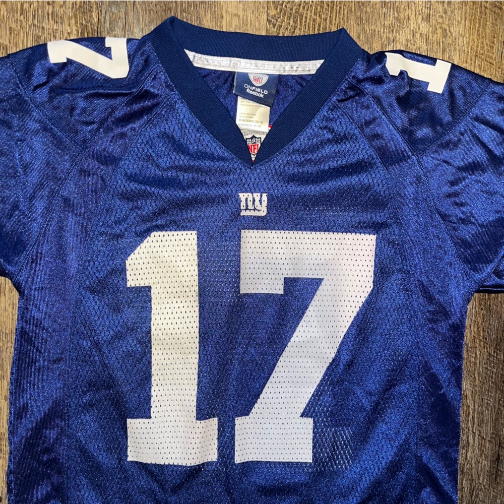 VTG New York Giants Plaxico Burress Jersey Reebok #17 NFL Kid's YOUTH Size M‎ - Picture 3 of 5